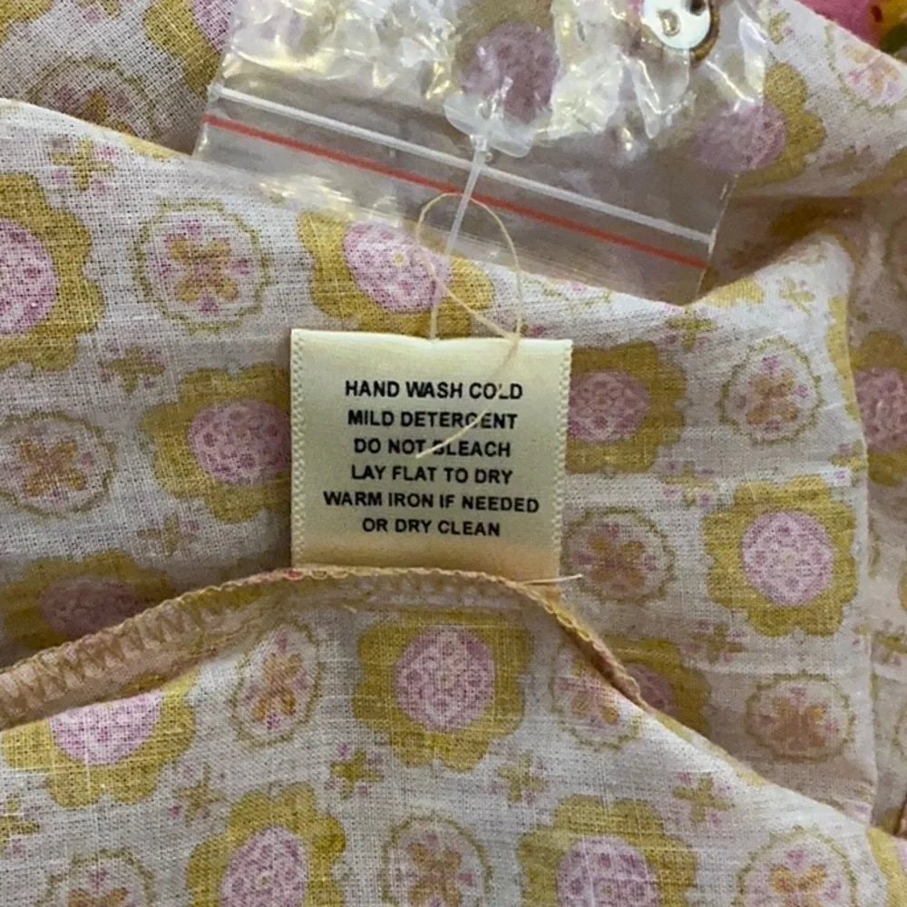 NWT LoveStitch Dress pockets 100% cotton midi floral tiered oranges golds pinks - Picture 12 of 15